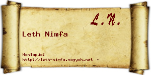 Leth Nimfa névjegykártya